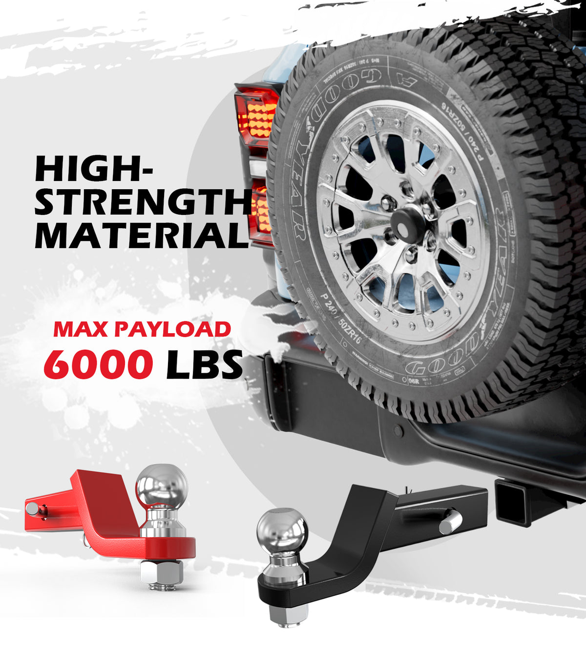 Hitch Ball Mount - Red (with Ball)