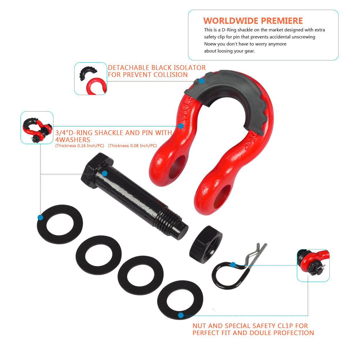 Tow Shackle (R Pin)