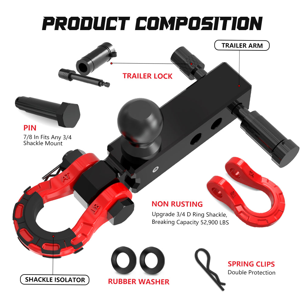 Shackle Hitch Receiver Kit (Front)